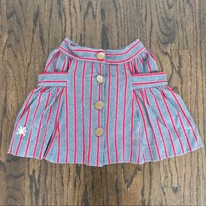 No Added Sugar Grey + Red Stripe Pocket Skirt